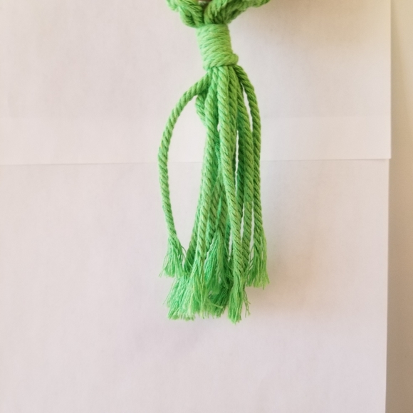 #10016B New 2" Clay Pot in Green Macrame Holder - Picture 5 of 8